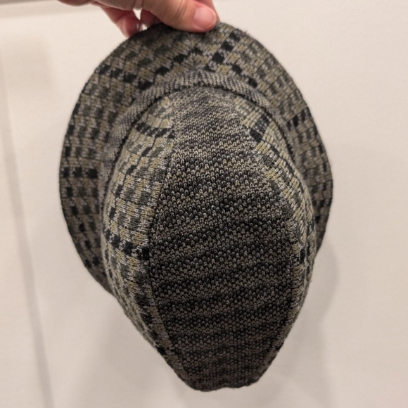 KANGOL Green and Black Checkered Tweed Bucket Hat - Picture 3 of 11